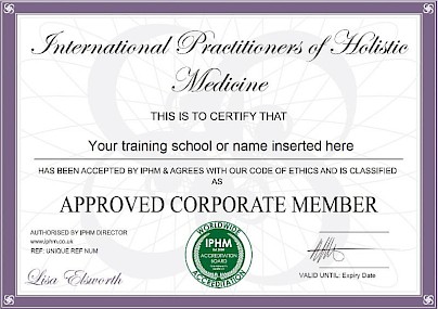 Example Corporate Member IPHM Certificate